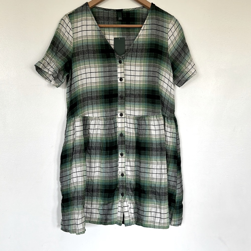 wild fable, green plaid dress. NWT. XS